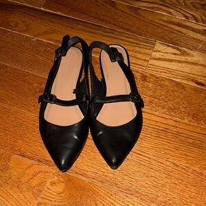 Old Navy Black Pointed Toe Slingback Flats